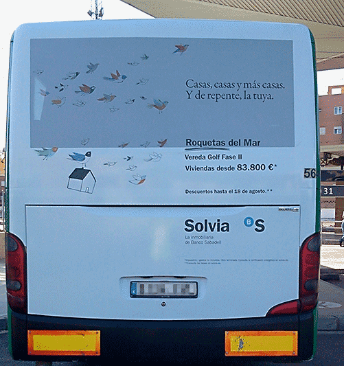Trabajos de Solvia, almería publicidad autobuses metropolitanos