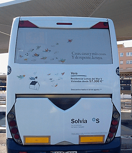 Trabajos de Solvia, almería publicidad autobuses metropolitanos